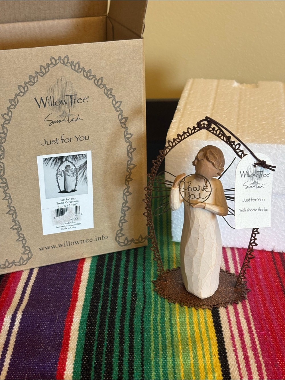 Willow Tree 2010 Just For You Ornament, Thank You, Figure on Base